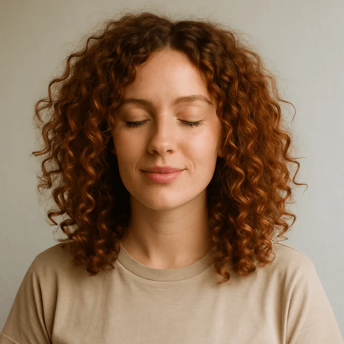 Capelli ricci curati e definiti